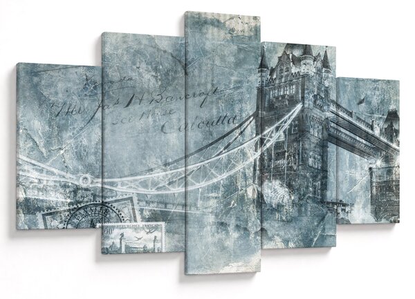Obraz - Tower Bridge v chladných tónoch (150x105 cm)