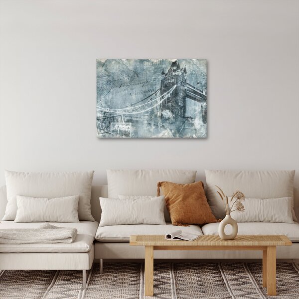 Obraz - Tower Bridge v chladných tónoch (70x50 cm)