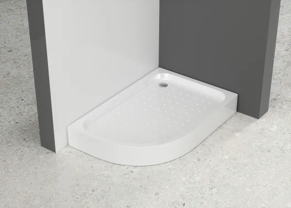 LOR 100 x 80 Pravá Sprchová vanička asymetrická, akrylát