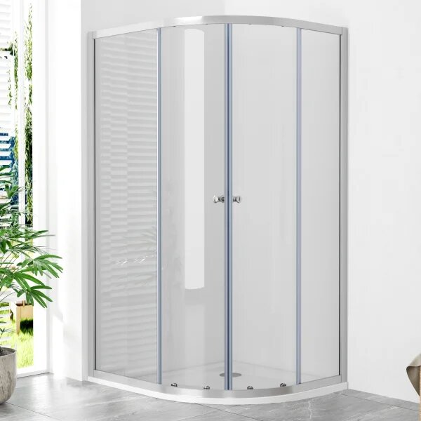 POINT AS ROCKY 100x80 Clear Ľavý Asymetrický sprchovací kút s mramorovou vaničkou
