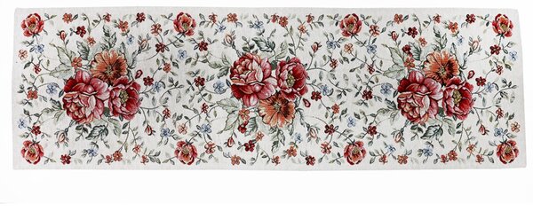 Gobelínový behúň na stôl Červené kvety Chenille IT112 Farba Viacfarebná Rozmery 40x130 cm