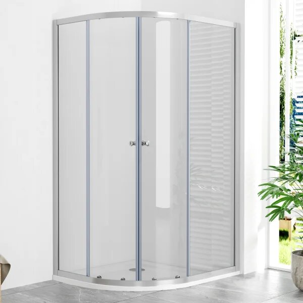 POINT AS ROCKY 100x80 Clear Pravý Asymetrický sprchovací kút s mramorovou vaničkou
