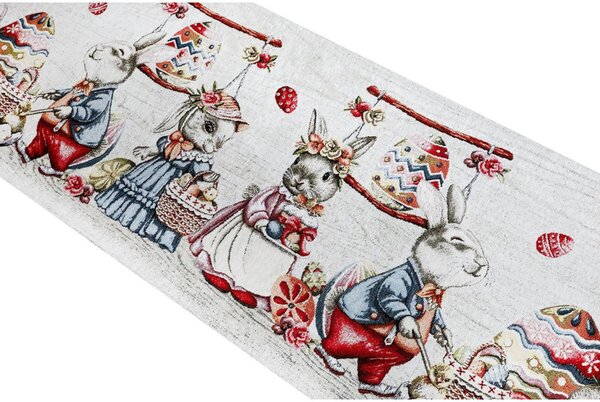 Veľkonočný gobelínový behúň na stôl Zajačik Chenille IT116 Farba Viacfarebná Rozmery 40x130 cm