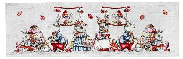 Veľkonočný gobelínový behúň na stôl Zajačik Chenille IT116 Farba Viacfarebná Rozmery 40x130 cm