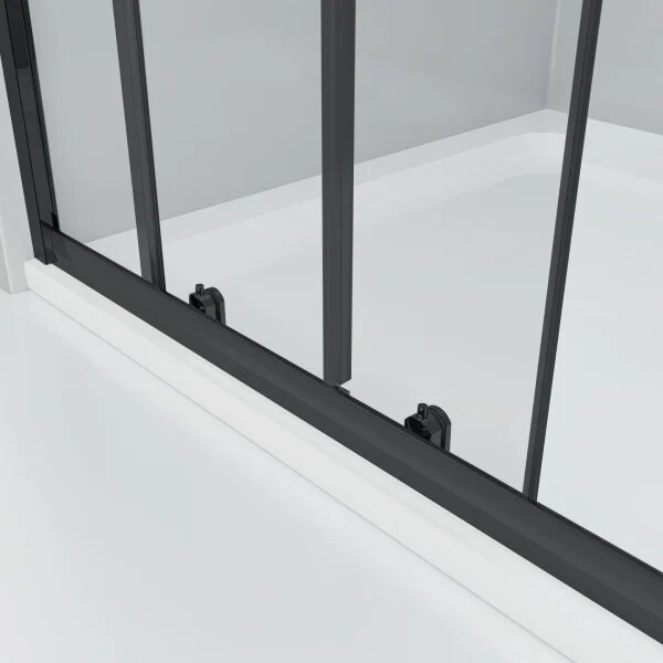 NICOL COMBI Black 100x80 číre Sprchovací kút s posuvnými dverami