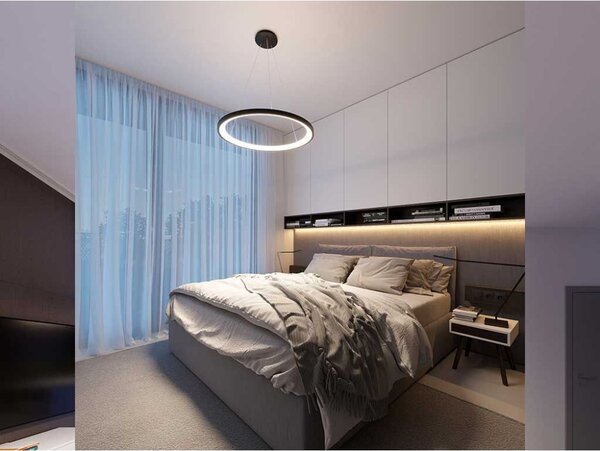 LED2 3271853 BELLA SLIM P závesné svietidlo LED D480mm 38W/2660lm 3000K/4000K čierna