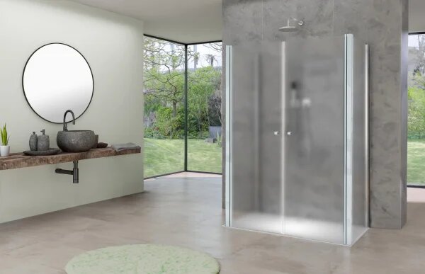 BETA COMBI II Chróm 80x80x80 Grape Sprchovací kút nástenný