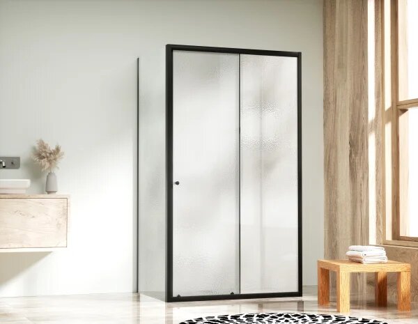 NICOL COMBI II Black 80x100x80 Grape Sprchovací kút s posuvnými dverami