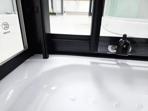 GLASS 100x80x225 Čierny Masážny sprchový box obdĺžnikový