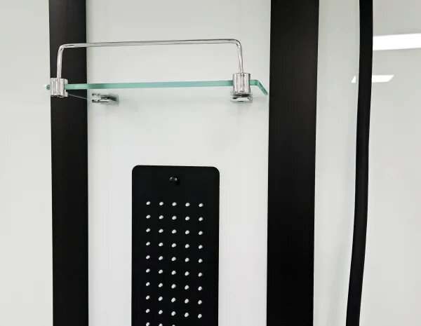 GLASS 100x80x225 Čierny Masážny sprchový box obdĺžnikový