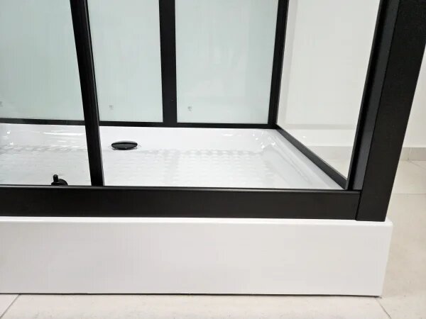 GLASS 100x80x225 Čierny Masážny sprchový box obdĺžnikový