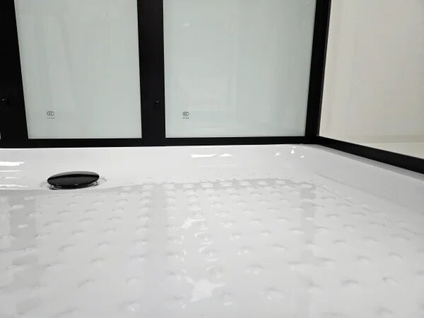 GLASS 100x80x225 Čierny Masážny sprchový box obdĺžnikový