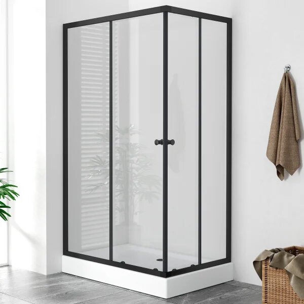 POINT BLACK LOR 100x80 Clear Obdĺžnikový sprchovací kút s akrylátovou vaničkou