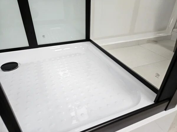 GLASS 100x80x225 Čierny Masážny sprchový box obdĺžnikový