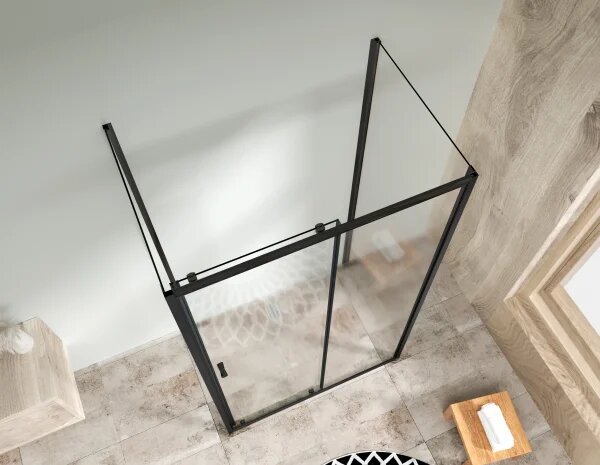NICOL COMBI II Black 80x100x80 Číre+Grape Sprchovací kút s posuvnými dverami