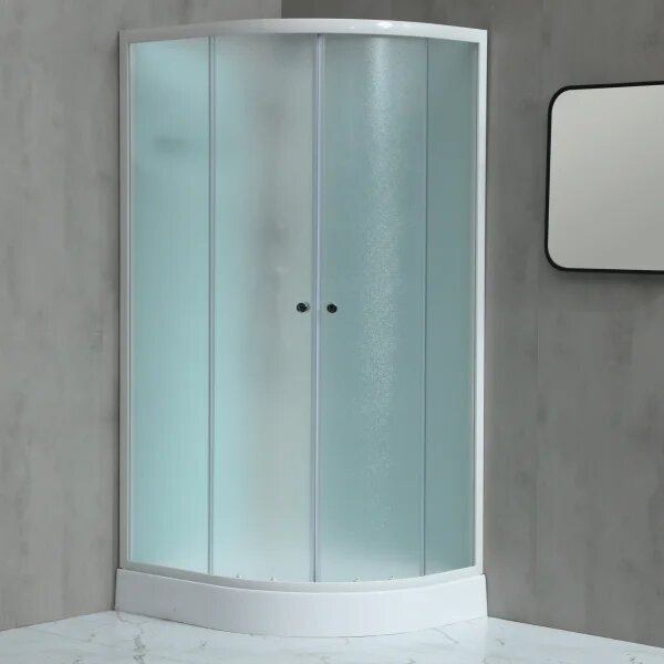 MILD AS-Ľavý 100x80 WHITE Sprchový box asymetrický s nízkou akrylátovou vaničkou