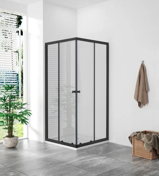 POINT BLACK HARD 80x80 Clear Štvorcový sprchovací kút s mramorovou vaničkou