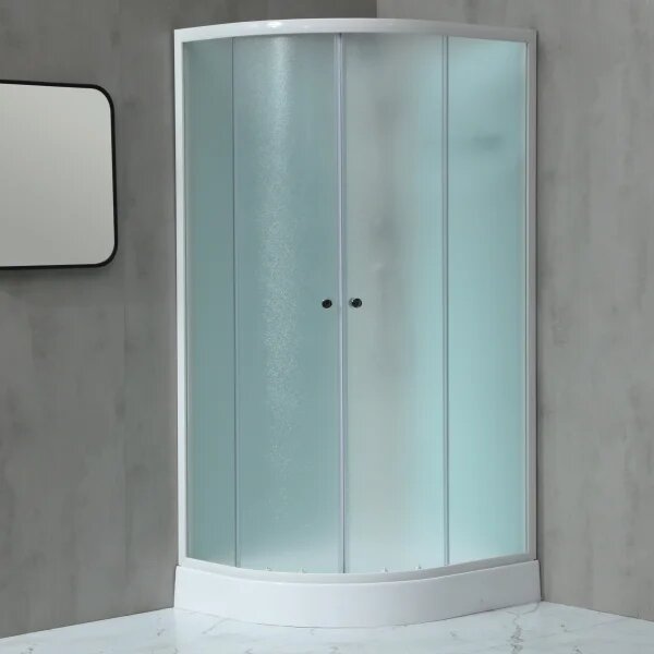MILD AS-Pravý 100x80 WHITE Sprchový box asymetrický s nízkou akrylátovou vaničkou