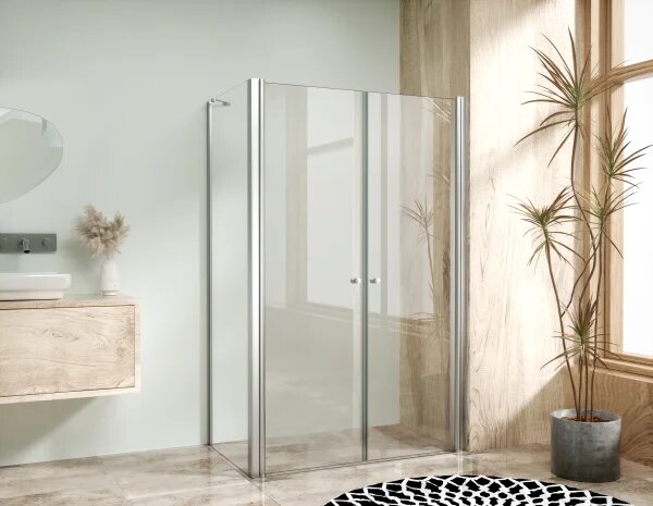BETA COMBI Chróm 80x80 Clear Štvorcový sprchovací kút bez vaničky