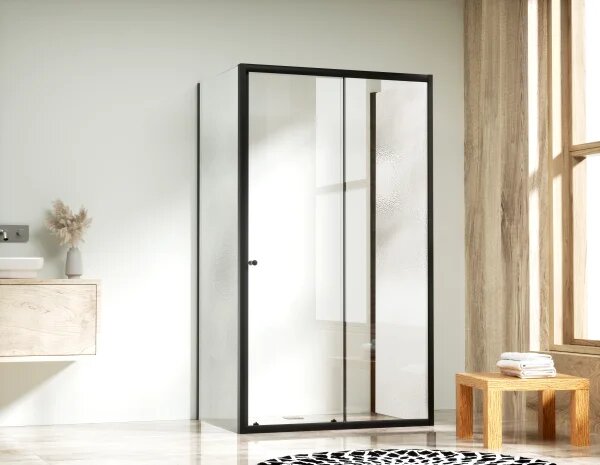 NICOL COMBI II Black 80x100x80 Číre+Grape Sprchovací kút s posuvnými dverami
