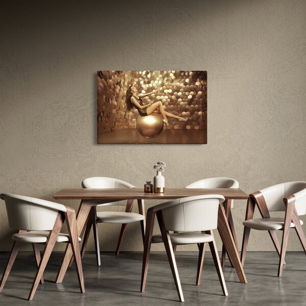 Obraz ženy v zlatej miestnosti (90x60 cm)