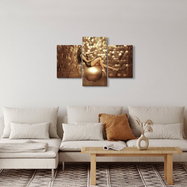 Obraz ženy v zlatej miestnosti (90x60 cm)