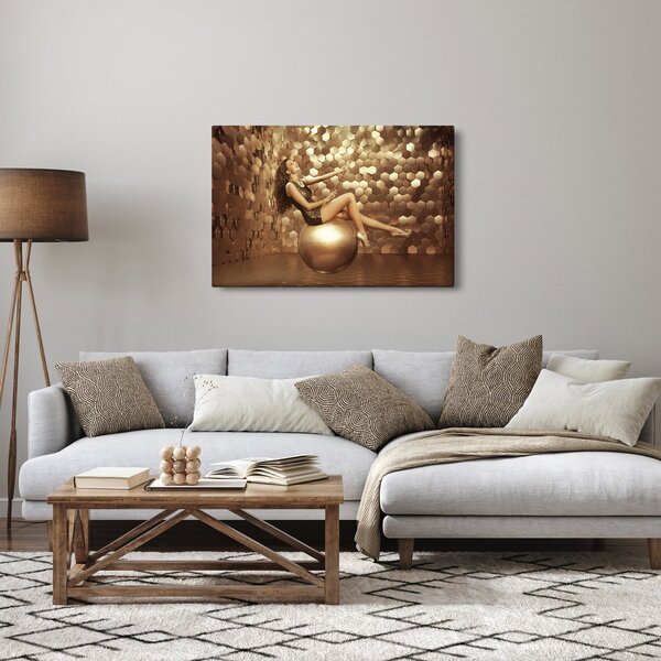 Obraz ženy v zlatej miestnosti (90x60 cm)