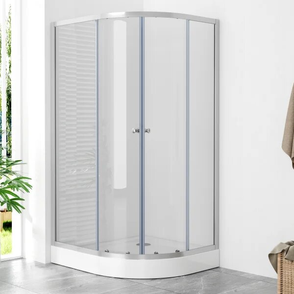 POINT AS LOR 100x80 Clear Ľavý Asymetrický sprchovací kút s akrylátovou vaničkou