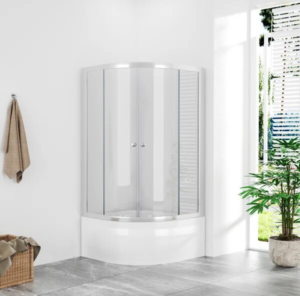 POINT SAP 100x80 Clear Asymetrický sprchovací kút s vysokou vaničkou, pravé prevedenie