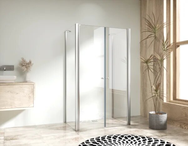BETA COMBI II Chróm 80x80x80 Číre Sprchovací kút nástenný