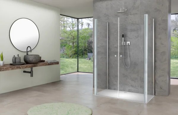 BETA COMBI II Chróm 80x80x80 Číre Sprchovací kút nástenný