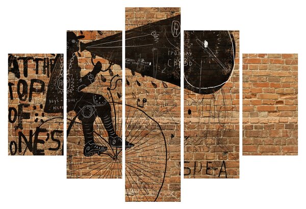 Obraz - Muž na bicykli v Banksyho štýle (150x105 cm)