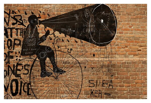 Obraz - Muž na bicykli v Banksyho štýle (90x60 cm)