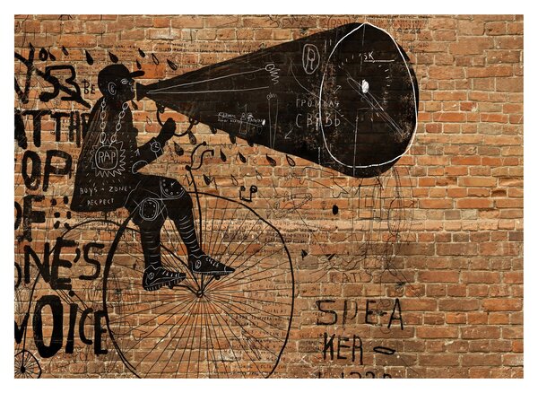 Obraz - Muž na bicykli v Banksyho štýle (70x50 cm)