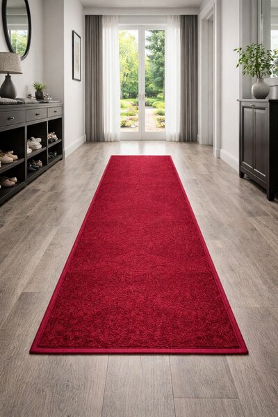 Vopi , Behúň na mieru Eton vínovo červený, šíre 80 cm, červená, chodba / predsieň