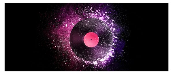 Obraz - Vinylová doska v ružovo-fialových (120x50 cm)