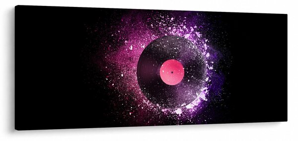 Obraz - Vinylová doska v ružovo-fialových (120x50 cm)