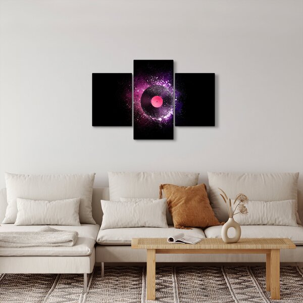 Obraz - Vinylová doska v ružovo-fialových (90x60 cm)