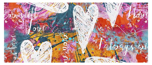Obraz - Srdce na abstraktnom pozadí (120x50 cm)