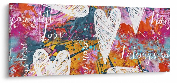 Obraz - Srdce na abstraktnom pozadí (120x50 cm)