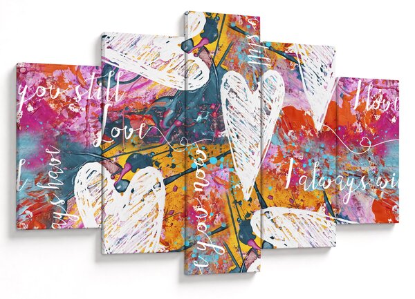 Obraz - Srdce na abstraktnom pozadí (150x105 cm)