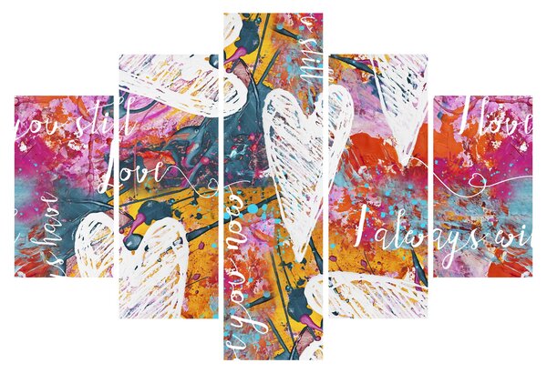 Obraz - Srdce na abstraktnom pozadí (150x105 cm)