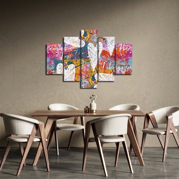 Obraz - Srdce na abstraktnom pozadí (150x105 cm)