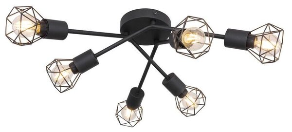 GLOBO 54802S-6 XARA I stropné svietidlo D630mm 6xE14 čierna