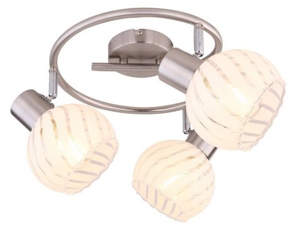 GLOBO 54025-3 WILLY stropné bodové svietidlo/spot D280mm 3xE27 matný nikel, biela priehľadná