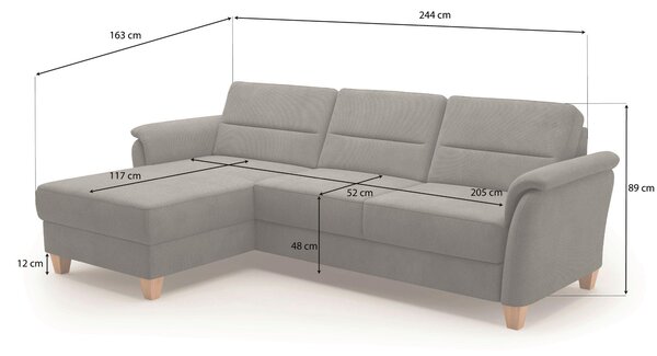 ROHOVÁ SEDAČKA, textil, hnedá Sit & More - Sedačky, Online Only