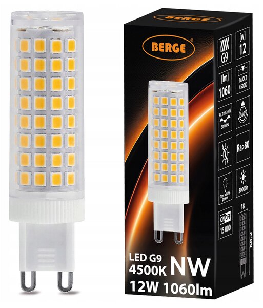 LED žiarovka - G9 - 12W - 1060Lm - neutrálna biela BERGE