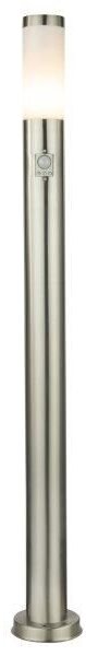 GLOBO 3159S BOSTON vonkajšie stojanové svietidlo/stĺpik so senzorom V1100mm 1xE27 IP44 nerez, opál