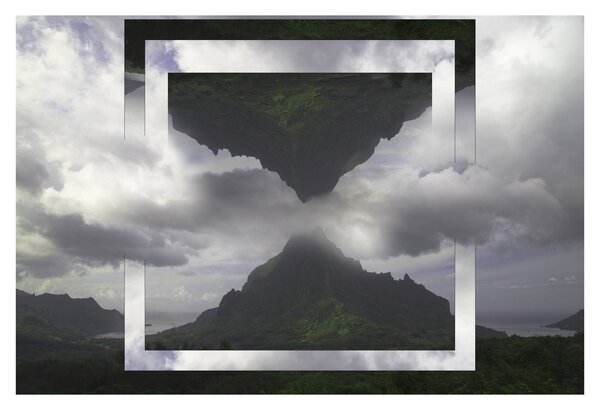 Obraz - Hory na Islande, geometrická koláž (90x60 cm)