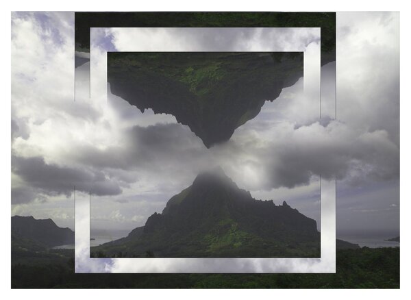 Obraz - Hory na Islande, geometrická koláž (70x50 cm)